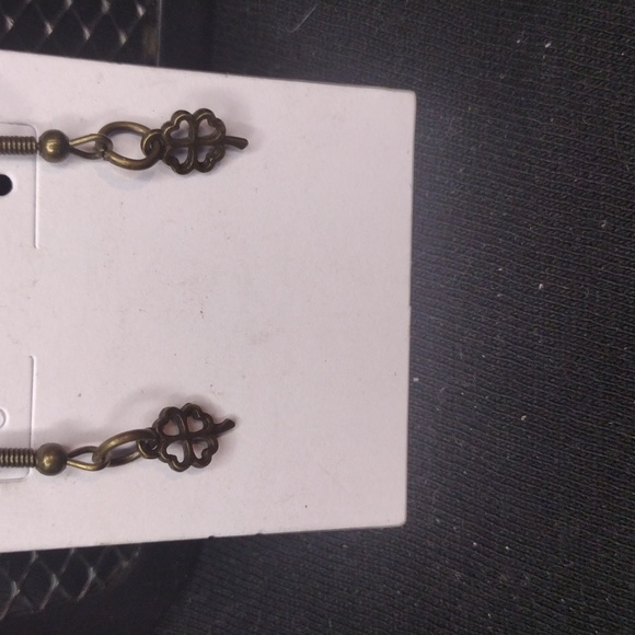 Teeny Tiny Mini Bronze 4 Leaf Clover 🍀 Earrings - Picture 3 of 3